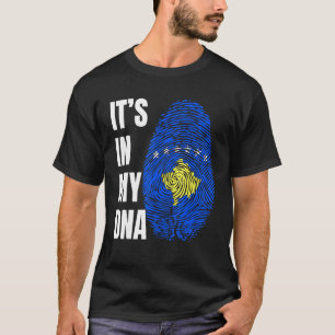 Fingerprint DNA Biometry Cosovarian Flag Kosovo T-Shirt