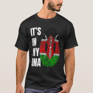 Fingerprint DNA Biometry Flag Kenya T-Shirt