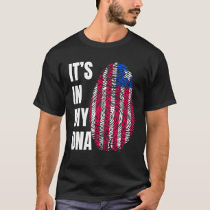 Fingerprint DNA Biometry Flag Liberia T-Shirt
