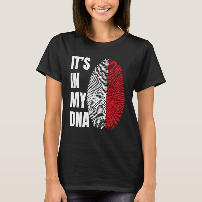 Fingerprint DNA Biometry Flag Malta T-Shirt (Front)