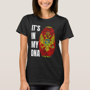 Fingerprint DNA Biometry Flag Montenegro T-Shirt