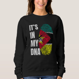 Fingerprint DNA Biometry Flag Mozambique   Sweatshirt