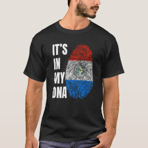 Fingerprint DNA Biometry Flag Paraguay   T-Shirt