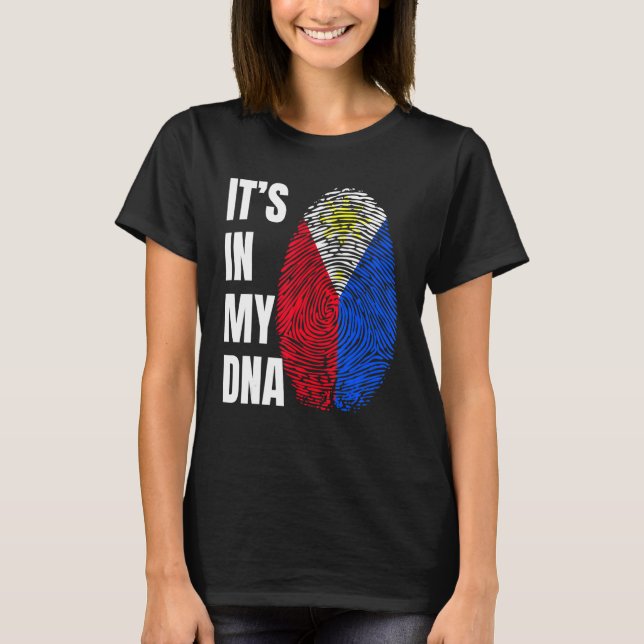 Fingerprint DNA Biometry Flag Philippines T-Shirt (Front)