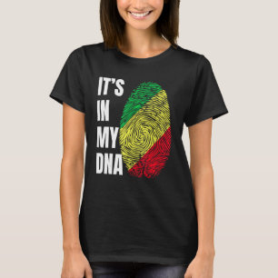 Fingerprint DNA Biometry Flag Republic of Congo T-Shirt