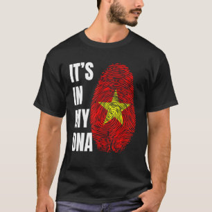 Fingerprint DNA Biometry Flag Vietnam T-Shirt
