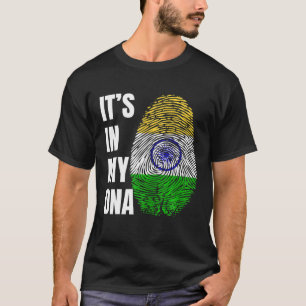 Fingerprint DNA Biometry Indian Flag India T-Shirt