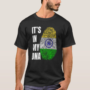 Fingerprint DNA Biometry Indian Flag India   T-Shirt