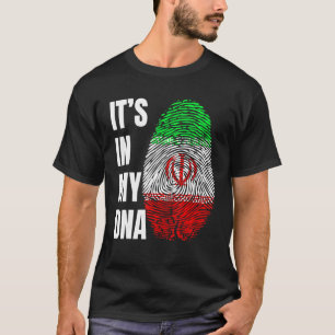 Fingerprint DNA Biometry Iranian Flag Iran T-Shirt