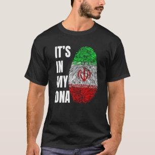 Fingerprint DNA Biometry Iranian Flag Iran T-Shirt