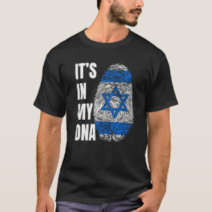 Fingerprint DNA Biometry Israel Flag T-Shirt