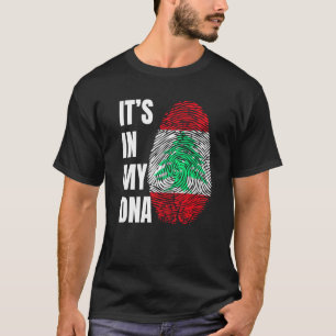 Fingerprint DNA Biometry Lebanese Flag Lebanon T-Shirt