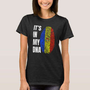 Fingerprint DNA Biometry Moldova Flag Moldova T-Shirt
