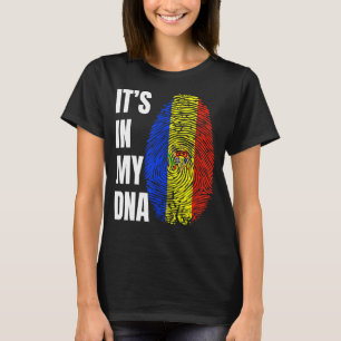 Fingerprint DNA Biometry Moldova Flag Moldova T-Shirt