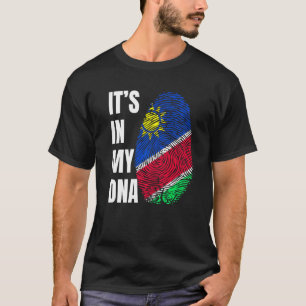 Fingerprint DNA Biometry Namibia Flag T-Shirt