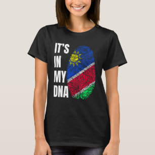 Fingerprint DNA Biometry Namibia Flag T-Shirt