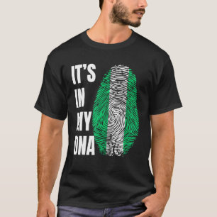 Fingerprint DNA Biometry Nigerian Flag Nigeria T-Shirt