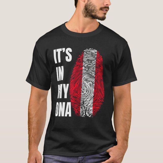 Fingerprint DNA Biometry Peruvian Flag Peruvian T-Shirt (Front)