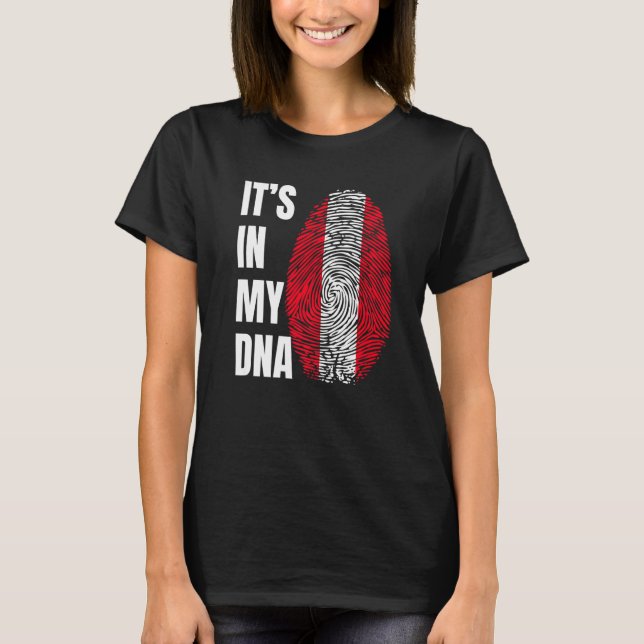 Fingerprint DNA Biometry Peruvian Flag Peruvian   T-Shirt (Front)