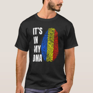 Fingerprint DNA Biometry Romanian Flag Romania T-Shirt