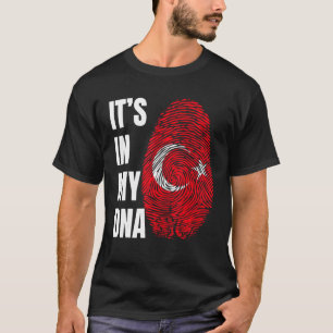 Fingerprint DNA Biometry Turkish Flag Turkey T-Shirt