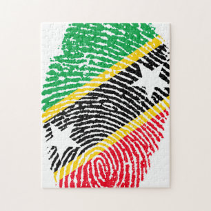 Fingerprint Flag of Saint Kitts. Jigsaw Puzzle