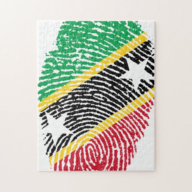 Fingerprint Flag of Saint Kitts. Jigsaw Puzzle (Vertical)