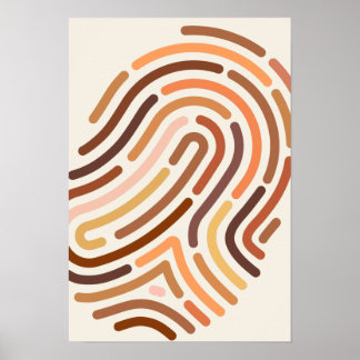 Fingerprint for one human race. Anti-racism Poster