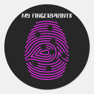 Fingerprint Fun T1d Type 1 Diabetes Awareness Wome Classic Round Sticker