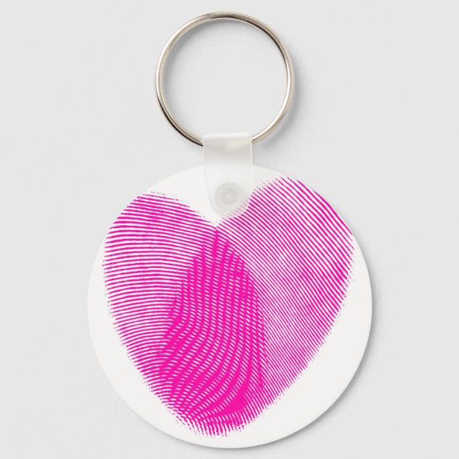 Fingerprint Heart Key Ring (Front)