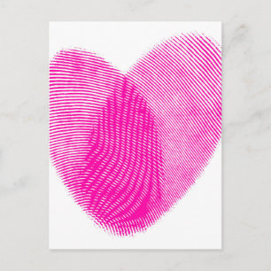 Fingerprint Heart Postcard