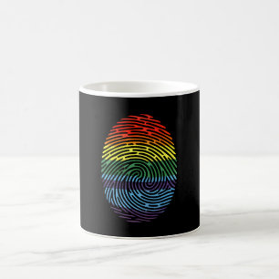 Fingerprint LGBTQ Proud Gay Lesbian Rainbow Pride Coffee Mug