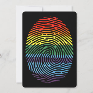 Fingerprint LGBTQ Proud Gay Lesbian Rainbow Pride Invitation
