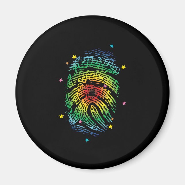 Fingerprint Music Notes Musician Piano Player Pian Magnet (Front)