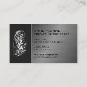 Fingerprint Private Investigator Business Card