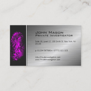 Fingerprint Private Investigator Business Card