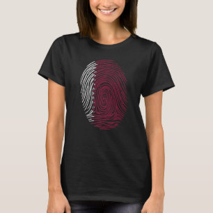 Fingerprint Qatar Flag   T-Shirt