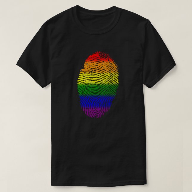 Fingerprint Rainbow Colours T-Shirt (Design Front)