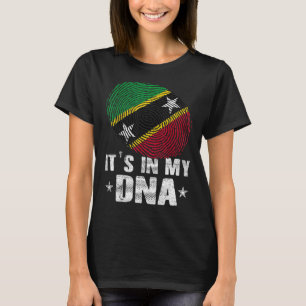 Fingerprint Saint Kitts And Nevis Flag It's In My  T-Shirt