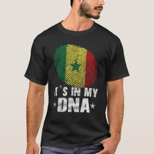 Fingerprint Senegal Flag It's In My Dna T-Shirt