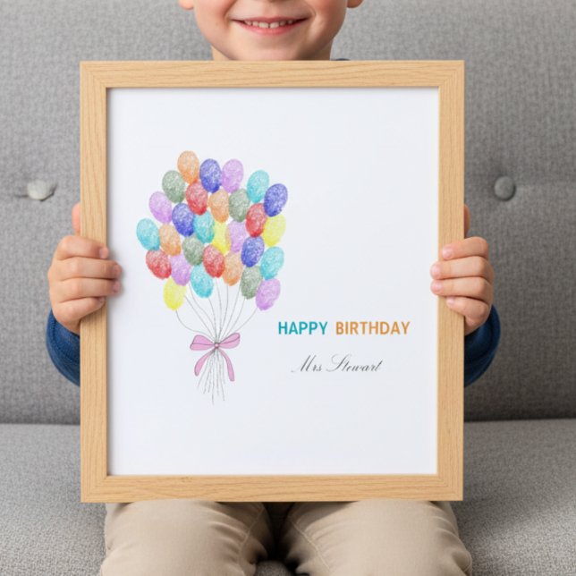 Fingerprint  teacher appreaciation Birthday Poster (Creator Uploaded)