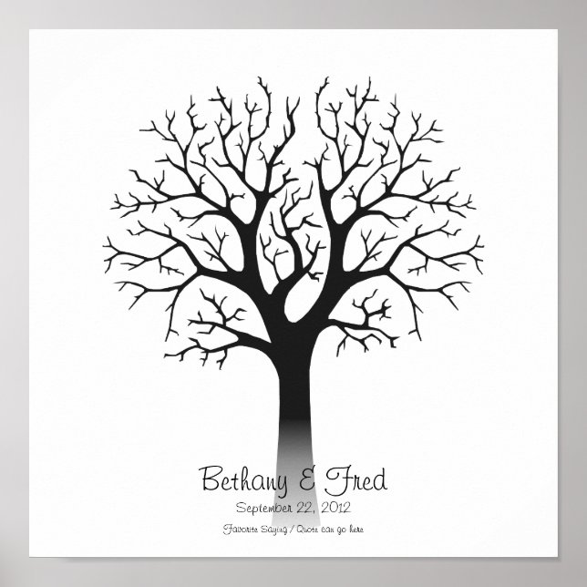 Fingerprint Tree 12"x12" Poster (Front)