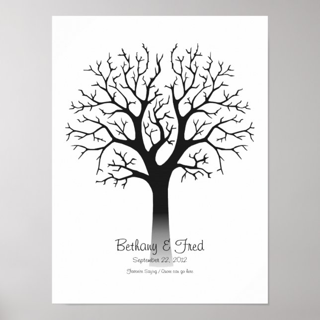 Fingerprint Tree 12"x16" Poster (Front)