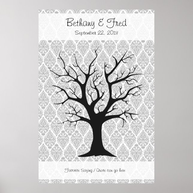Fingerprint Tree C with Damask - 40"x60" Poster (Front)