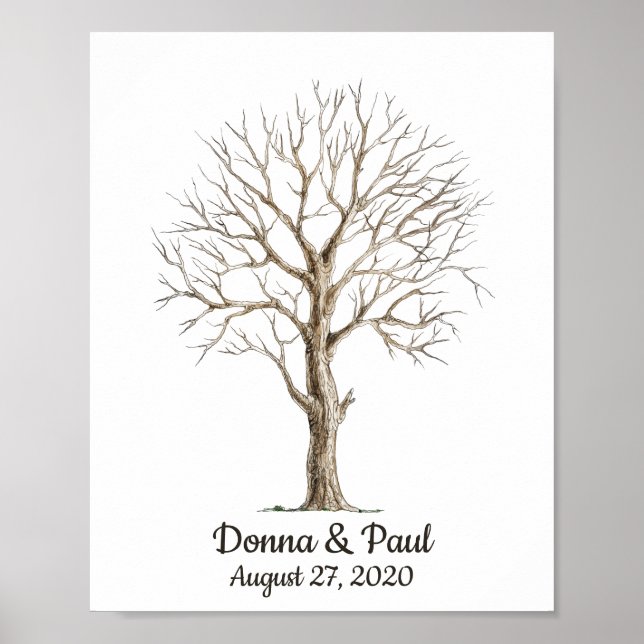 Fingerprint Tree For Wedding  Poster (Front)