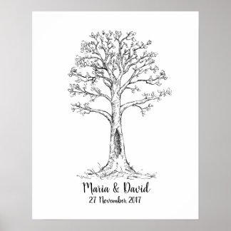 Fingerprint tree, GuestBook, Thumbprint Tree Poster