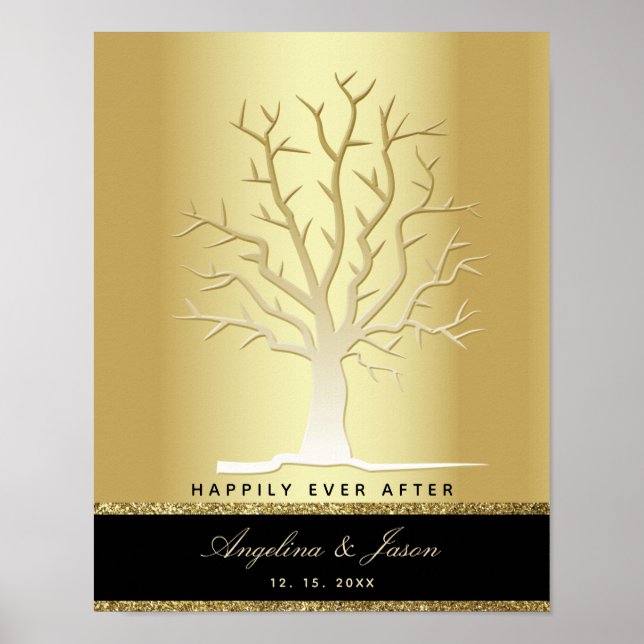 Fingerprint Tree Wedding Guest Book (Front)