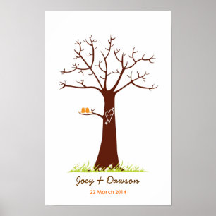 Fingerprint Tree Wedding Guestbook (White)