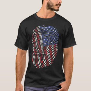Fingerprint USA Flag for Men and Women T-Shirt