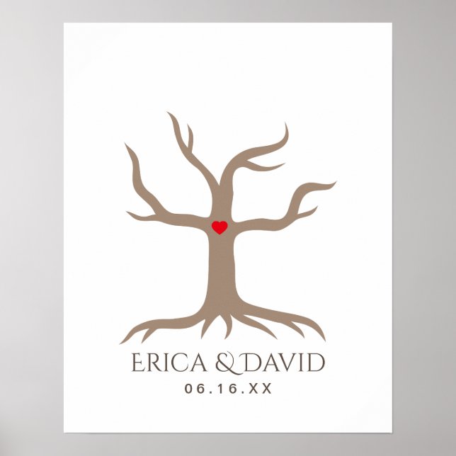 Fingerprint Wedding Guest Book Tree (Front)